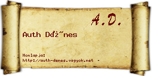 Auth Dénes névjegykártya
